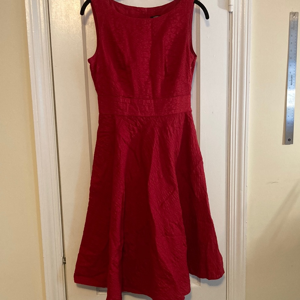 J Crew red seersucker dress